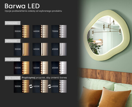 Designerskie lustro LED MDF w geometrycznym kształcie L309 #5