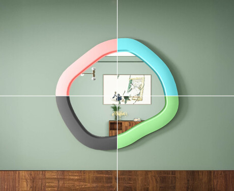 Designerskie lustro LED MDF w geometrycznym kształcie L309 #6