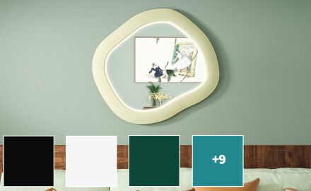 Designerskie lustro LED MDF w geometrycznym kształcie L309