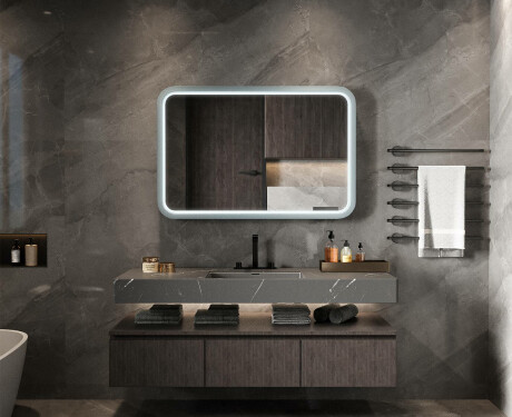 Zaokrąglone lustro LED z lakierowaną ramą MDF L305 #2