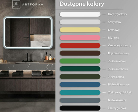 Zaokrąglone lustro LED z lakierowaną ramą MDF L305 #3