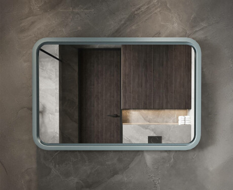 Zaokrąglone lustro LED z lakierowaną ramą MDF L305 #4