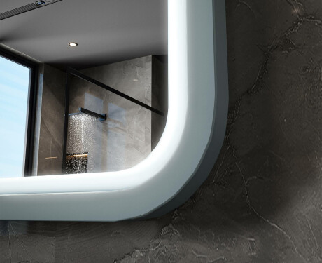 Zaokrąglone lustro LED z lakierowaną ramą MDF L305 #6