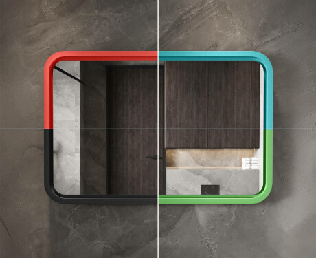 Zaokrąglone lustro LED z lakierowaną ramą MDF L305 #7