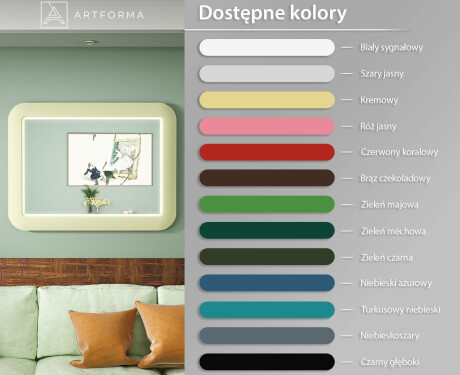 Zaokrąglone lustro LED w połyskującej ramie MDF L305 #3