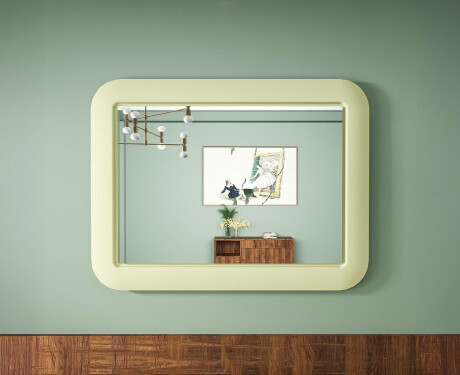 Zaokrąglone lustro LED w połyskującej ramie MDF L305 #4