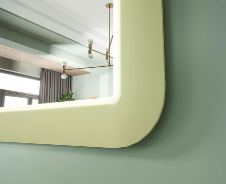 Zaokrąglone lustro LED w połyskującej ramie MDF L305 #6