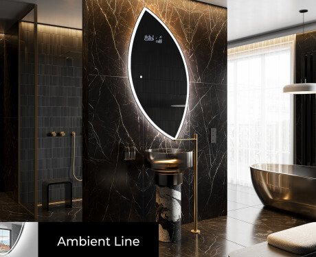 Lustro asymetryczne łazienkowe podświetlane LED L222