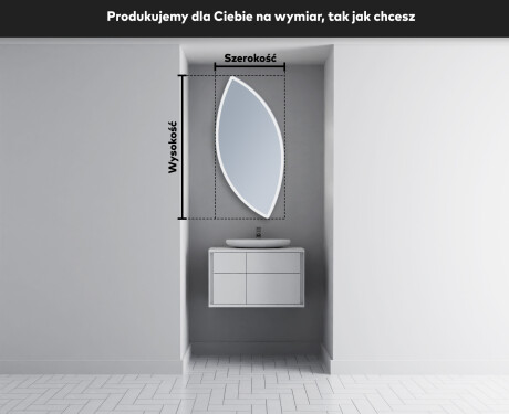 Lustro asymetryczne łazienkowe podświetlane LED L222 #3