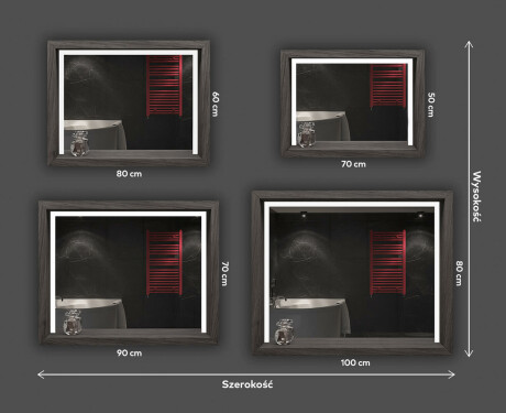 Lustro Łazienkowe LED z Ramą WoodenFrame #8