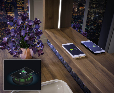 Lustro łazienkowe LED z ramą WoodenFrame w kolorze Dąb Oslo #7