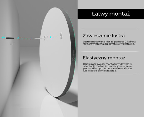 Okrągłe Lustro w ramie na wymiar L203 #5