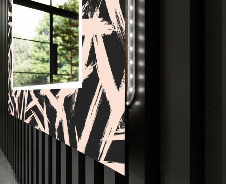 Podświetlane lustro dekoracyjne LED do salonu - Lines #11