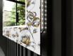 Podświetlane lustro dekoracyjne LED do przedpokoju - Golden Flowers #11