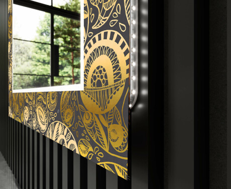 Podświetlane lustro dekoracyjne LED do przedpokoju - Ancient Pattern #11