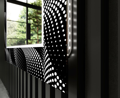 Podświetlane lustro dekoracyjne LED do salonu - Dark Wave #11