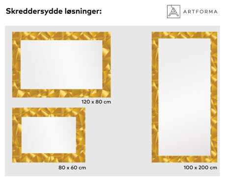 Podświetlane lustro dekoracyjne LED do przedpokoju - Gold Triangles #6