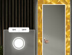 Podświetlane lustro dekoracyjne LED do przedpokoju - Gold Triangles #4