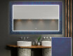 Lustro łazienkowe prostokątne podświetlane LED - Blue Drawing