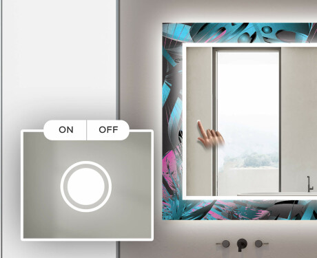 Podświetlane lustro dekoracyjne LED do łazienki - Fluo Tropic #4