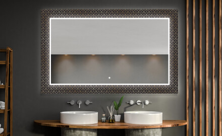 Podświetlane lustro dekoracyjne LED do łazienki - Golden Lines