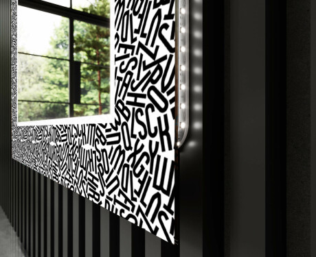 Podświetlane lustro dekoracyjne LED do łazienki - Letters #11