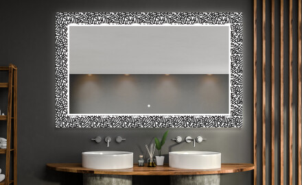 Podświetlane lustro dekoracyjne LED do łazienki - Letters