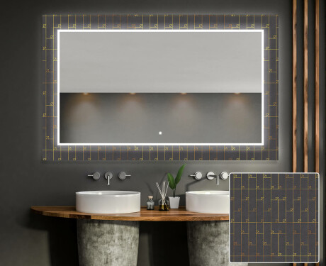 Podświetlane lustro dekoracyjne LED do łazienki - Microcircuit