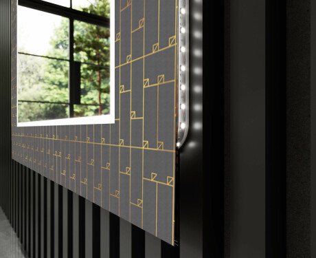 Podświetlane lustro dekoracyjne LED do łazienki - Microcircuit #11