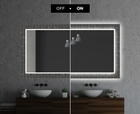 Podświetlane lustro dekoracyjne LED do łazienki - Microcircuit #7