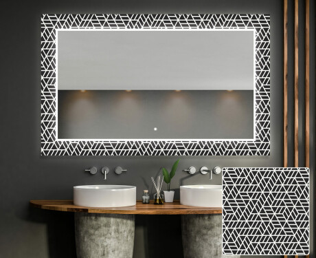 Podświetlane lustro dekoracyjne LED do łazienki - Triangless