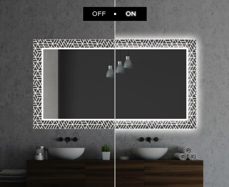 Podświetlane lustro dekoracyjne LED do łazienki - Triangless #7