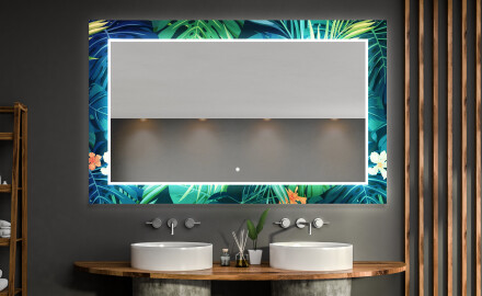 Podświetlane lustro dekoracyjne LED do  łazienki - Tropical