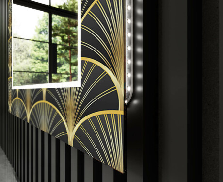 Podświetlane lustro dekoracyjne LED do przedpokoju - Art Deco #11