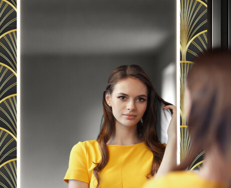 Podświetlane lustro dekoracyjne LED do przedpokoju - Art Deco #12