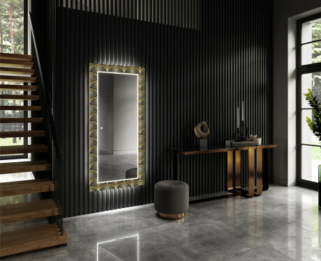 Podświetlane lustro dekoracyjne LED do przedpokoju - Art Deco #2