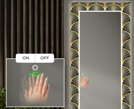 Podświetlane lustro dekoracyjne LED do przedpokoju - Art Deco #5