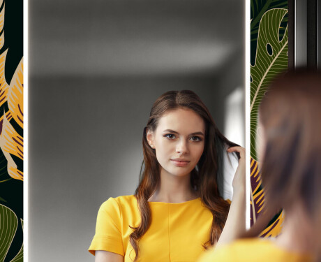 Podświetlane lustro dekoracyjne LED do przedpokoju - Botanical Flowers #12