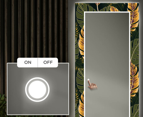 Podświetlane lustro dekoracyjne LED do przedpokoju - Botanical Flowers #4