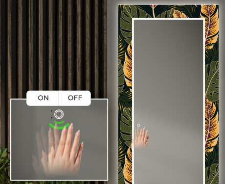 Podświetlane lustro dekoracyjne LED do przedpokoju - Botanical Flowers #5