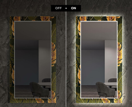 Podświetlane lustro dekoracyjne LED do przedpokoju - Botanical Flowers #7