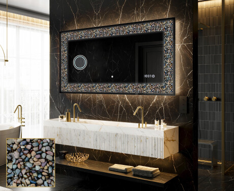 Podświetlane lustro dekoracyjne LED - Natural Stones