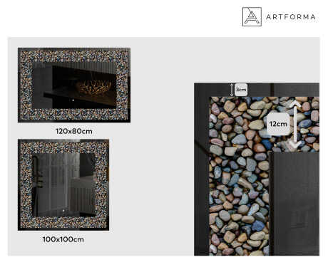 Podświetlane lustro dekoracyjne LED - Natural Stones #2