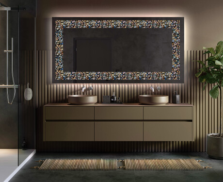 Podświetlane lustro dekoracyjne LED - Natural Stones #5