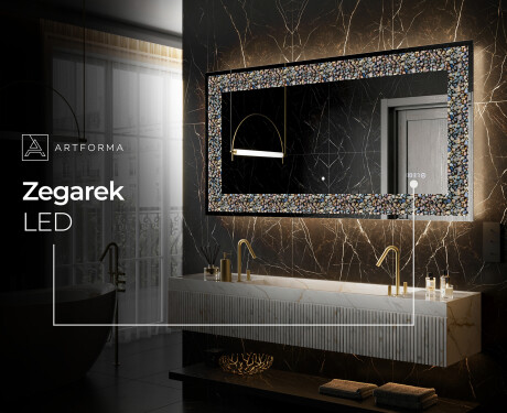 Podświetlane lustro dekoracyjne LED - Natural Stones #6