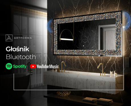 Podświetlane lustro dekoracyjne LED - Natural Stones #7