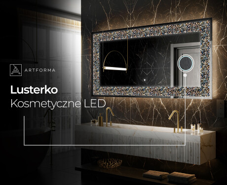 Podświetlane lustro dekoracyjne LED - Natural Stones #8
