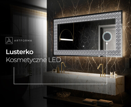 Podświetlane lustro dekoracyjne LED - Geometric Symphony #8