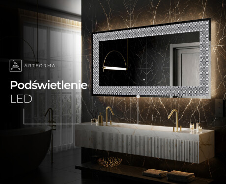 Podświetlane lustro dekoracyjne LED - Geometric Symphony #9