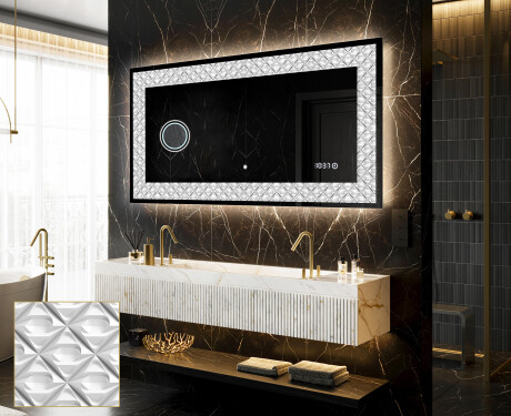 Podświetlane lustro dekoracyjne LED - Marble Uplift
